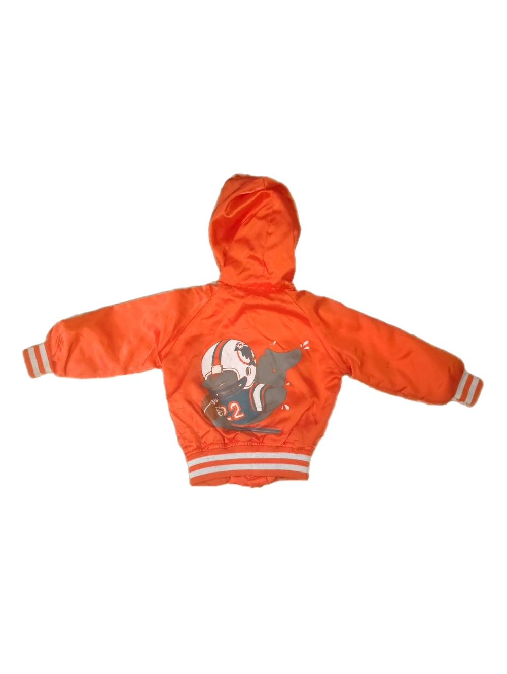 Vtg 1983 Miami Dolphins Satin NFL Huddles Mascot Chalk Line Kids Sz 2 Jacket